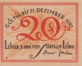 Lubeck 20 Pf G-831.1a 1.4.1921 aUNC Bilder I A.jpg
