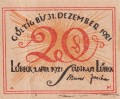 Lubeck 20 Pf G-831.1a 1.4.1921 aUNC Bilder II A.jpg