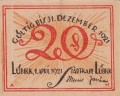 Lubeck 20 Pf G-831.1a 1.4.1921 aUNC Bilder III A.jpg