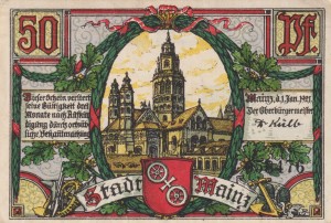 Mainz 50 Pf G-860.1 1.1.1921 VF