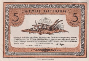Gifhorn 5 Pf G-428.1 1.6.1921 XF 