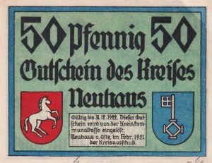 Neuhaus a. Oste 50 Pf G-947.2 2.1921-31.12.1922 XF