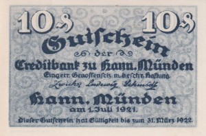 Hann. Munden 10 Pf G-577 1.7.1921-31.3.1922 aUNC