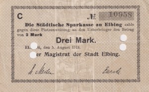 Elbing (Elbląg) 3 Mk G-126 5.8.1914 F  