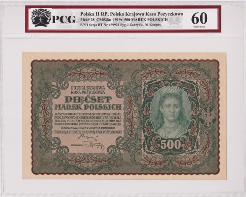 Polska II RP  500 Marek Polskich CM 28a Pick 28  1919 PCG 60 A.jpg