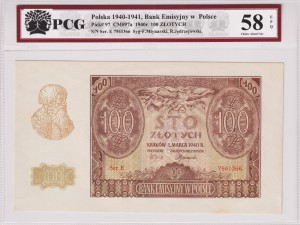 Polska 100 Złotych CM-97a P-97 1940 PCG 58