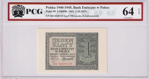 Polska 1940-1945 1 Złoty CM-99b P-99 1941 PCG 64 A.jpg