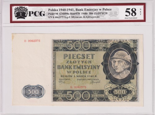 Polska 500 Złotych CM-98a P-98 R-578 1940 PCG 58 A.jpg