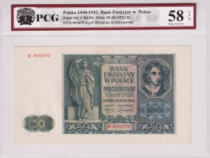 Polska 50 Złotych CM-102 P-102 1941 PCG 58