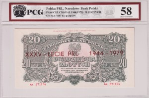 Polska PRL 20 Złotych CM-116f P-CS5 1944 (1979) PCG 58
