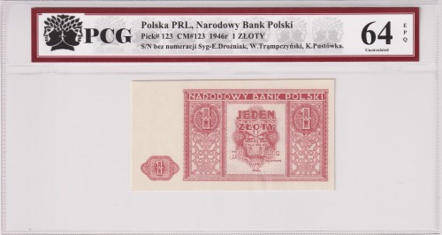 Polska 1 Złoty CM-123 P-123 1946 PCG 64 A.jpg
