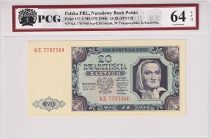 Polska PRL 20 Złotych CM-137f P-137 1948 PCG 64
