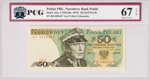 Polska PRL 50 Złotych CM-144b P-142a 1975 PCG 67 A.jpg
