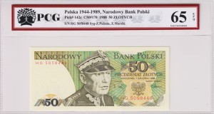 Polska PRL 50 Złotych CM-170 P-142c 1988 PCG 65