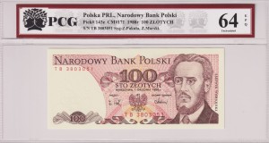 Polska PRL 100 Złotych CM-171 P-143e 1988 PCG 64
