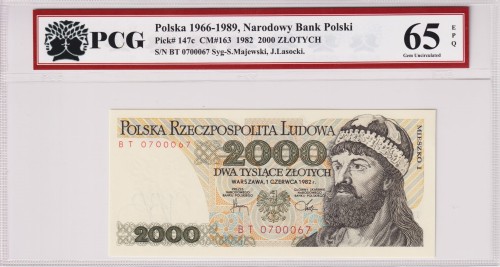 Polska 2000 Złotych CM-163 P-147c 1982 PCG 65 A.jpg