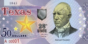 USA State of TEXAS $50 Polimer  UNC