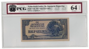 Indie Holenderskie 1/2 Guldena 1942 P-122b PCG 64