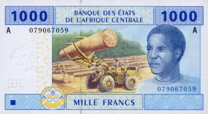 Afryka Centralna 1000 Francs Gabon P-404A 2002 Stan I UNC